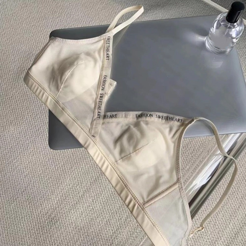 Mesh Thin Wireless Deep V Bra  - Sheer Mesh Bra ulasan dan harga